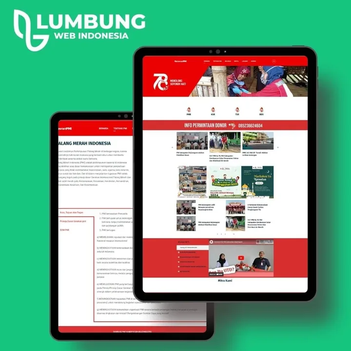 Website PMI Kabupaten Bojonegoro, proyek website organisasi